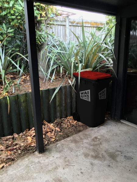 garage stored wheelie bin